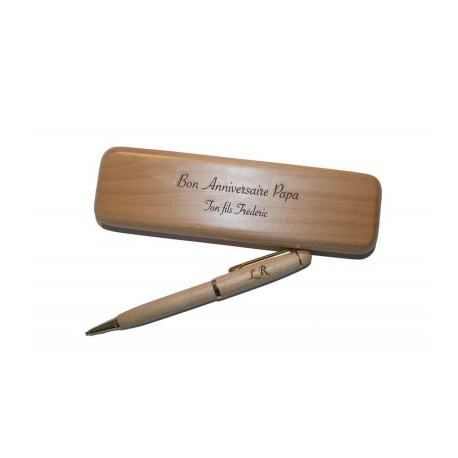 Coffret écrin et stylo en bois