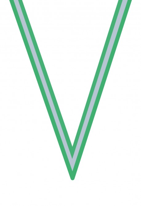 Ruban Médaille  Vert/Blanc/Vert : 6052-1