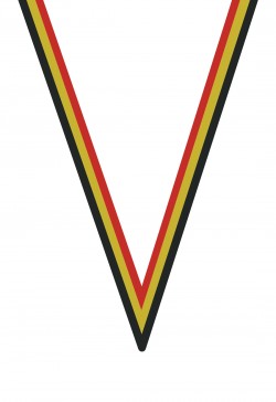 Ruban Médaille  Noir/Jaune/Rouge : 6058-1